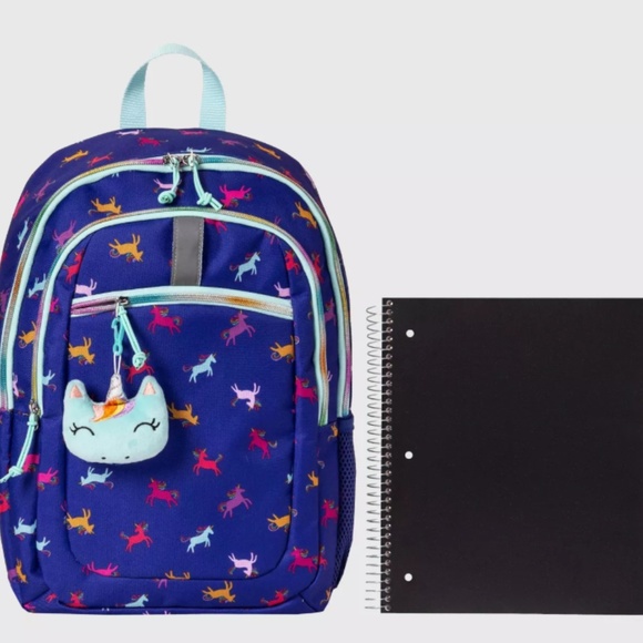 17" Unicorn Kids' Backpack Dark Blue - Cat & Jack™ - Picture 3 of 4